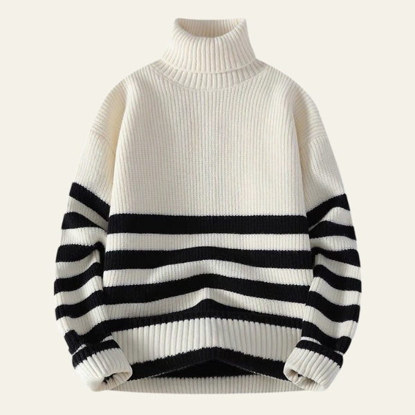 The Marseille Striped Turtleneck Sweater