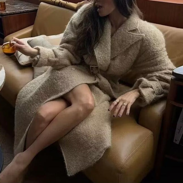 The Oslo Textured Belted Long Coat