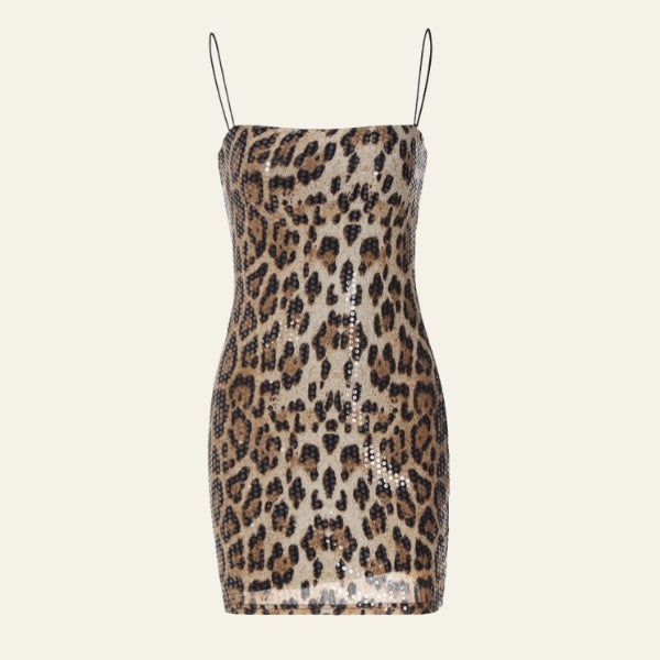 The Milan Sequin Leopard Mini Dress