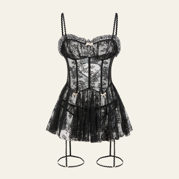 The Lyon Scalloped Lace Thong Set