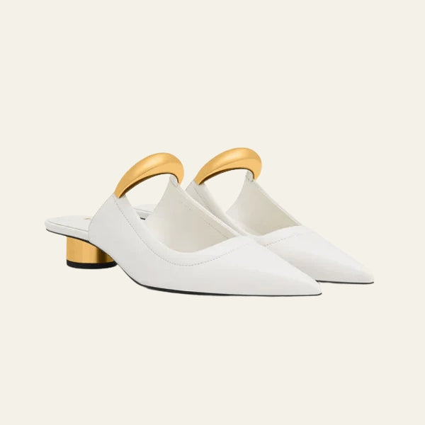 The Roma Metallic-Accent Pointed Mules