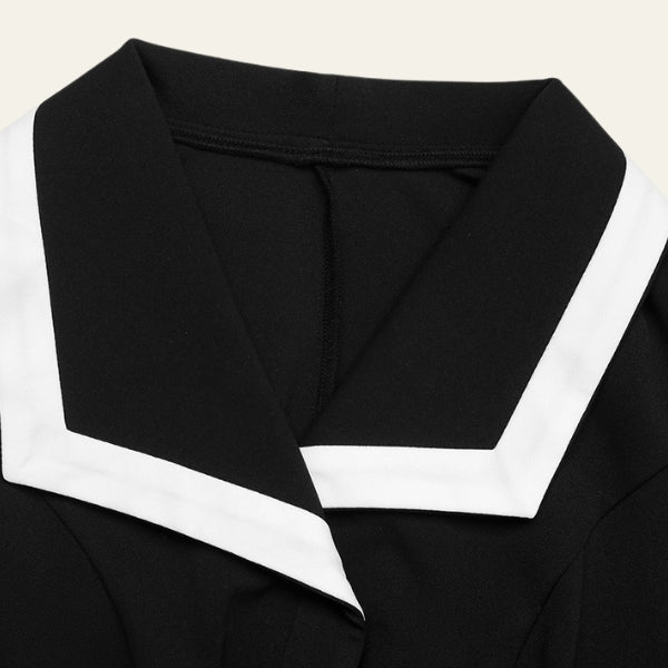 The Riviera Contrast-Trim Button-Down Dress