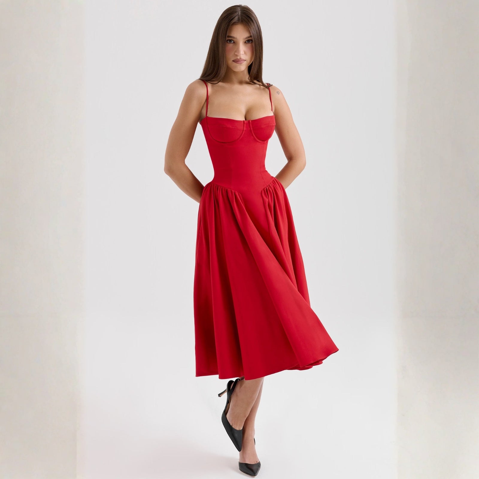 The Sorrento Bustier Pleated Dress