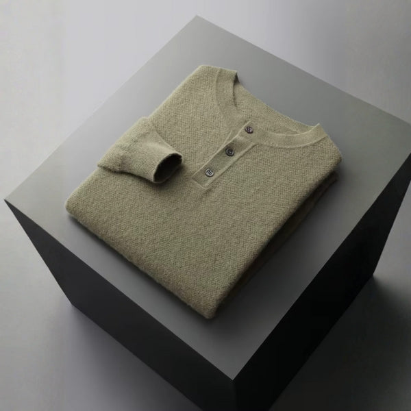 The Aspen Cashmere Henley Sweater