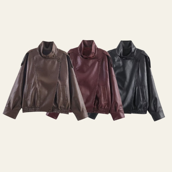 The Lucille Asymmetrical Leather Jacket