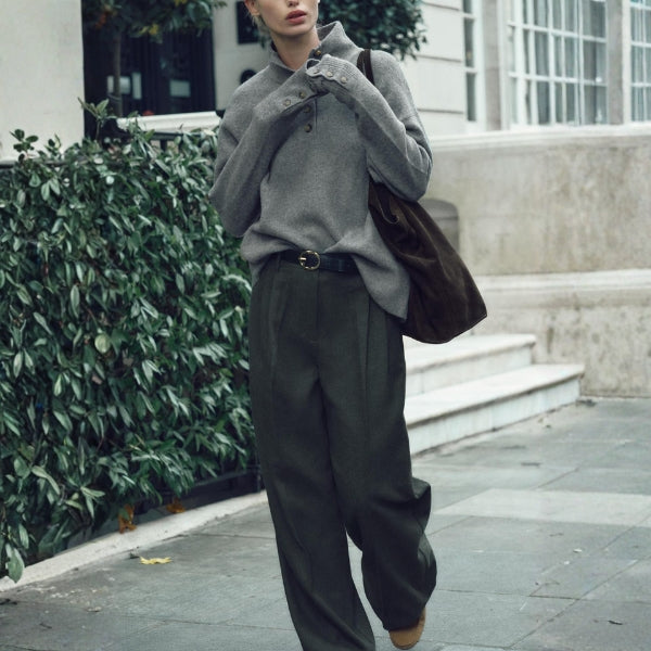 The Oslo Button-Front Textured Knit Sweater