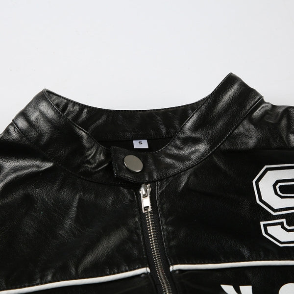 The Brooklyn Cropped Vegan Leather Moto Jacket