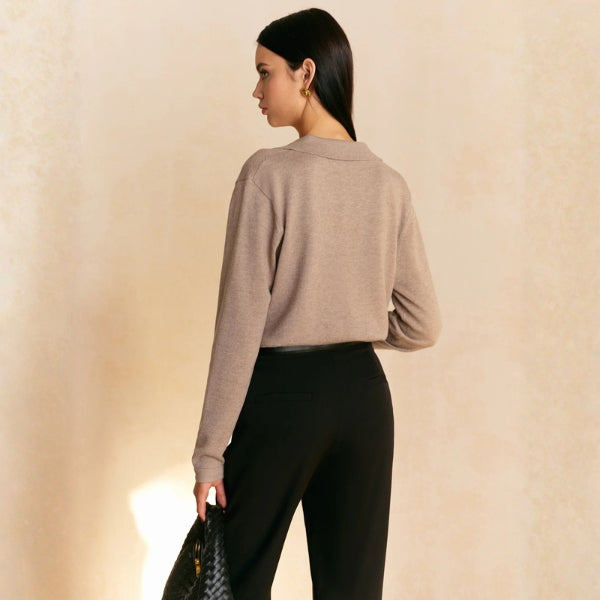 The Siena Soft-Knit Collared Top