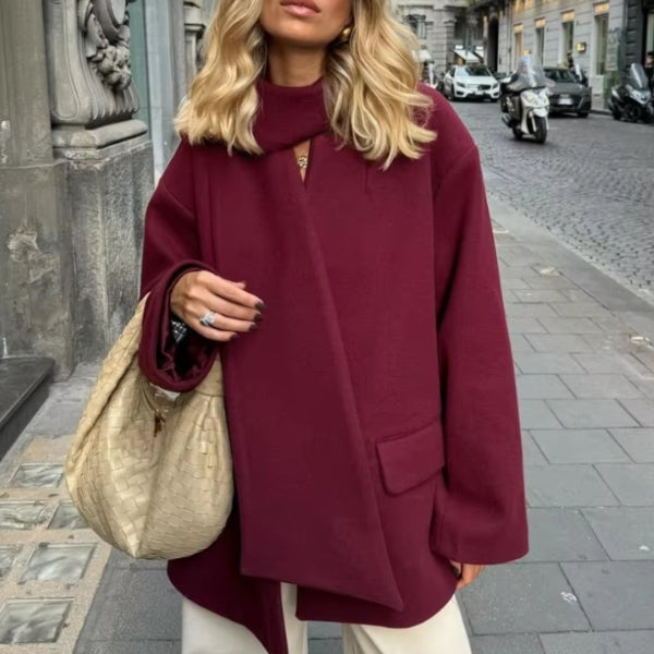 The Florence Scarf-Detail Short Coat