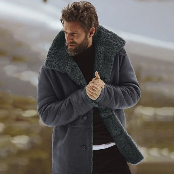 The Yukon Shearling-Lined Button Coat