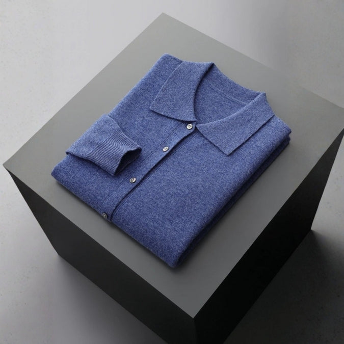 The Amalfi Merino Wool Polo Cardigan