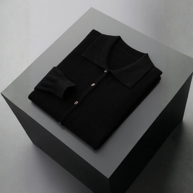 The Amalfi Merino Wool Polo Cardigan