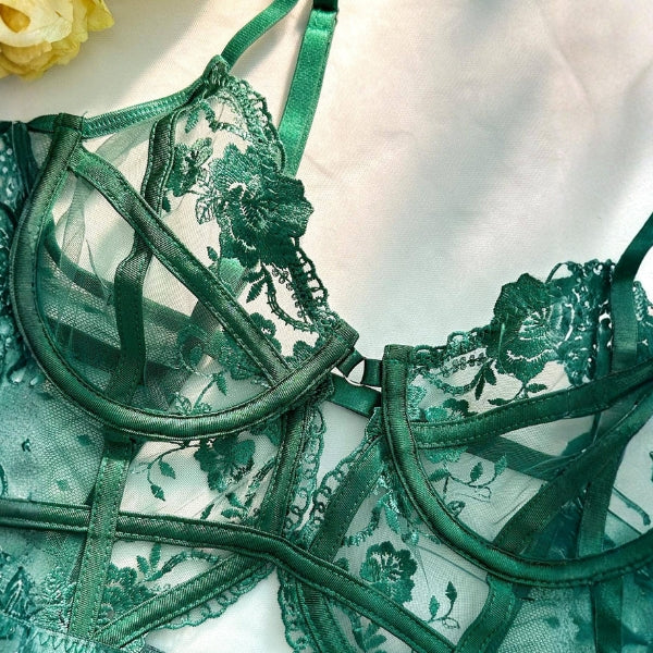 The Vienna Embroidered Sheer Bodysuit