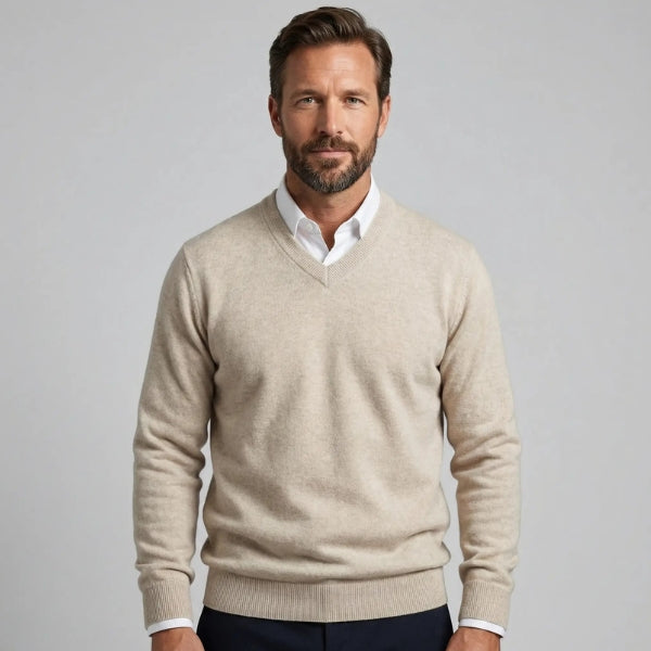 The Montreux Merino Wool  V-Neck Knit