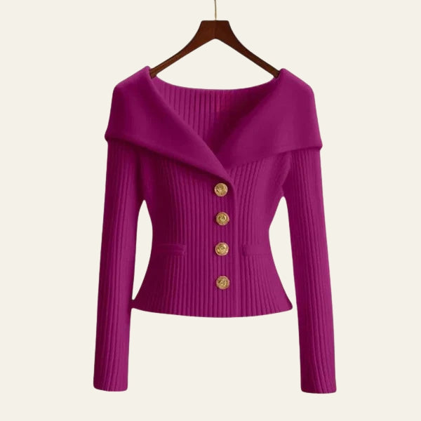 The Kensington Ribbed Button-Up Sweater