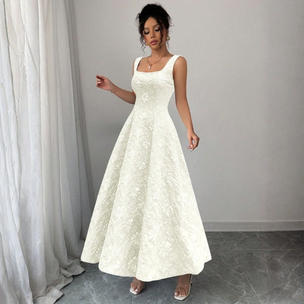 The Santorini Jacquard Floral Maxi Dress