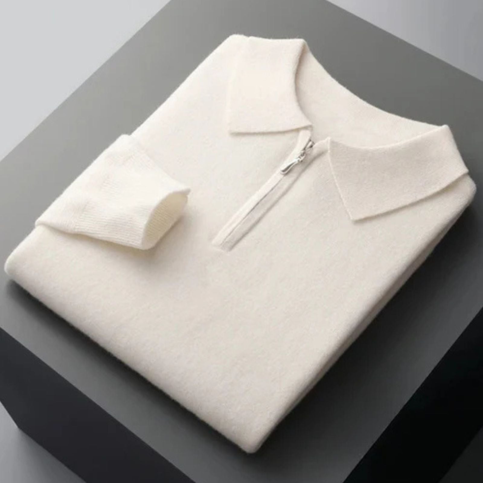 The Vienna Merino Wool Half Zip Polo