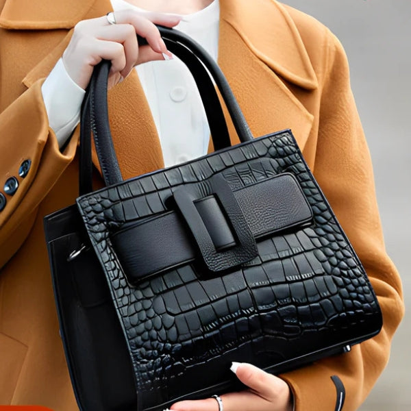 The Florence Buckle-Front Top-Handle Tote