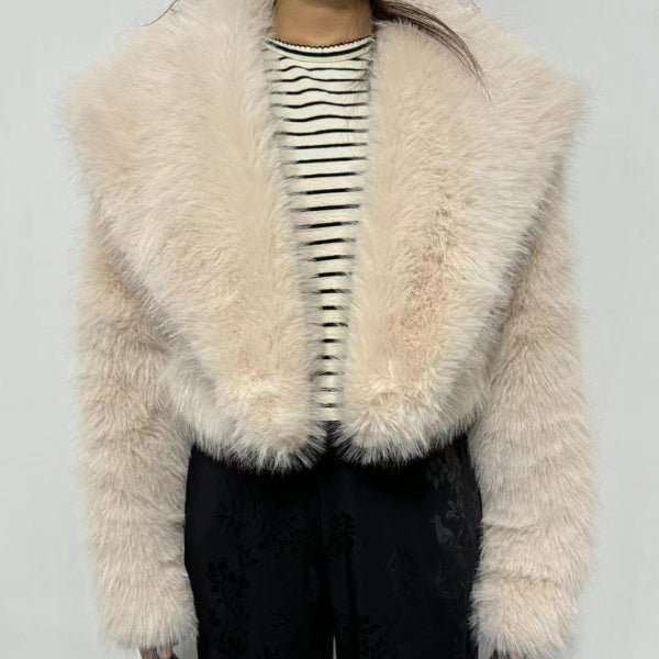 The Bordeaux Oversized Faux-Fur Jacket