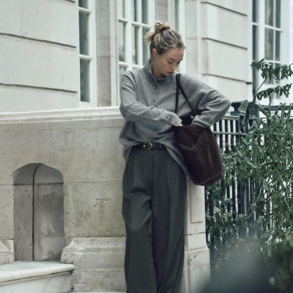 The Oslo Button-Front Textured Knit Sweater