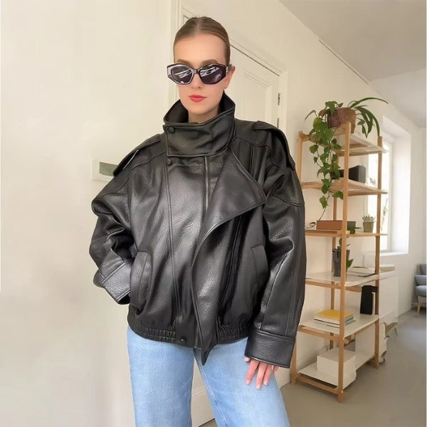 The Lucille Asymmetrical Leather Jacket