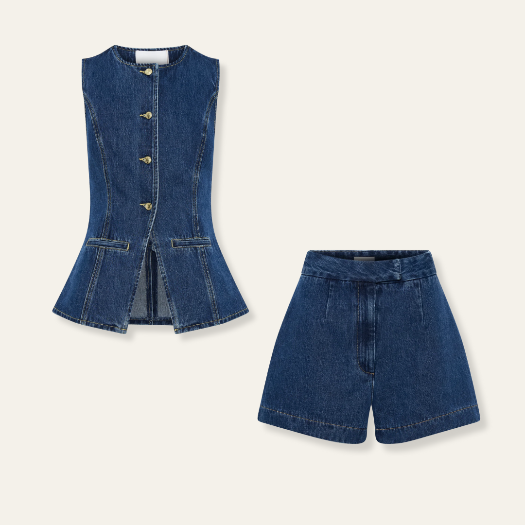 The Milan Denim Tailored Set