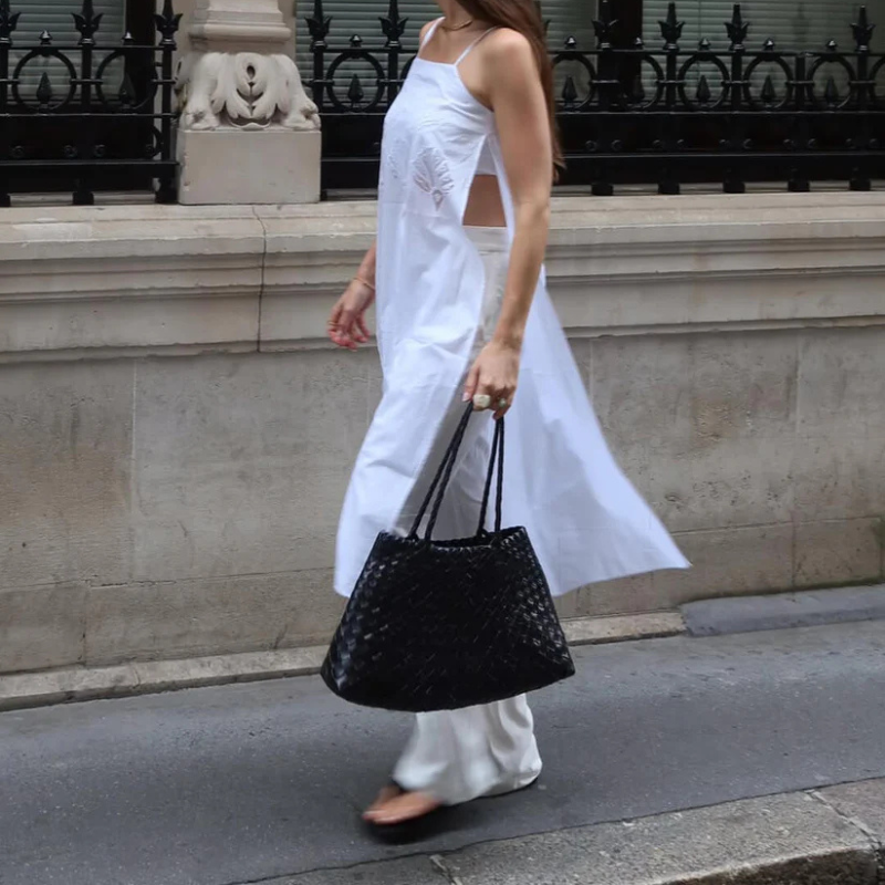 The Madeleine Woven Medium Tote