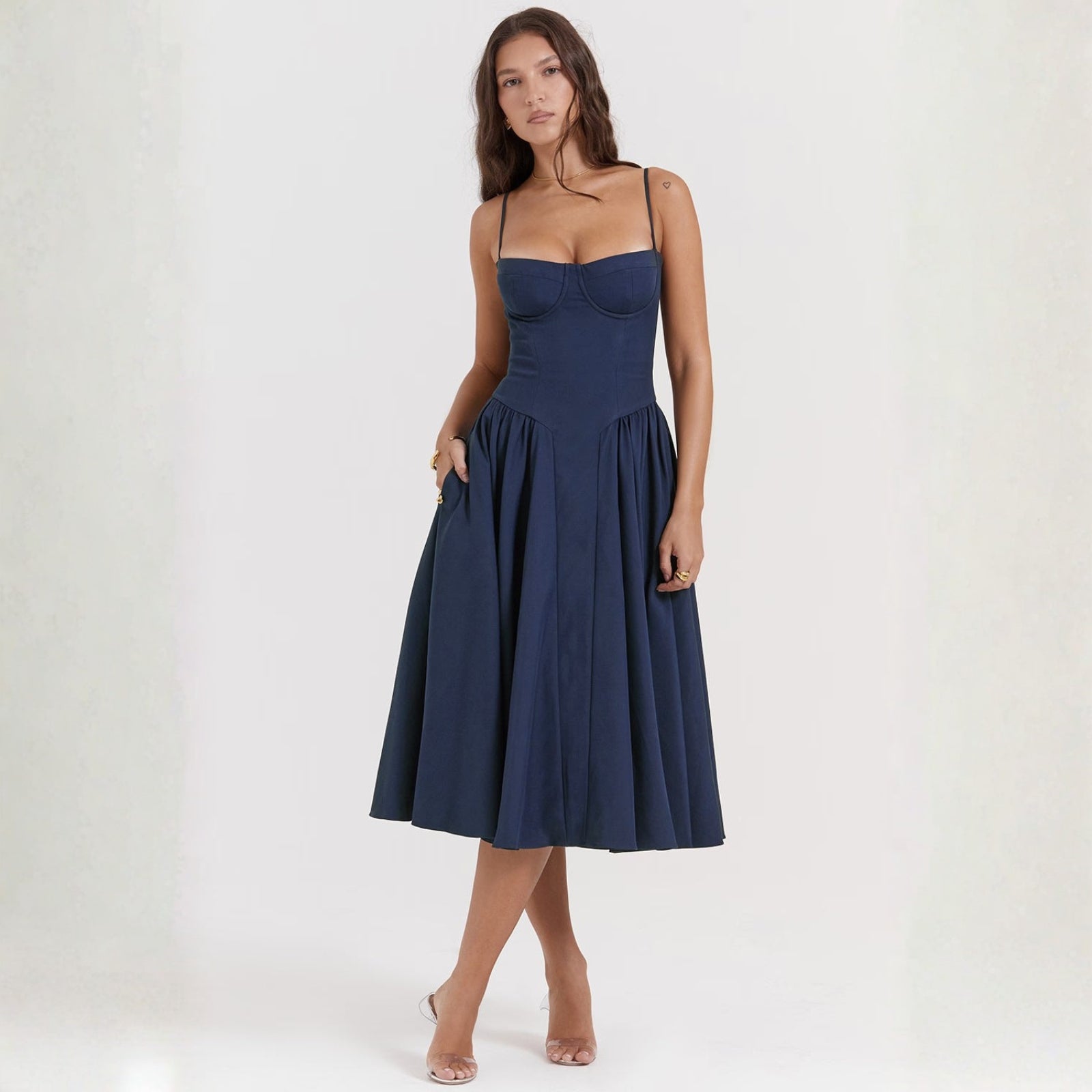 The Sorrento Bustier Pleated Dress