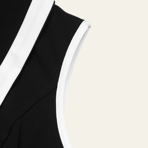 The Riviera Contrast-Trim Button-Down Dress