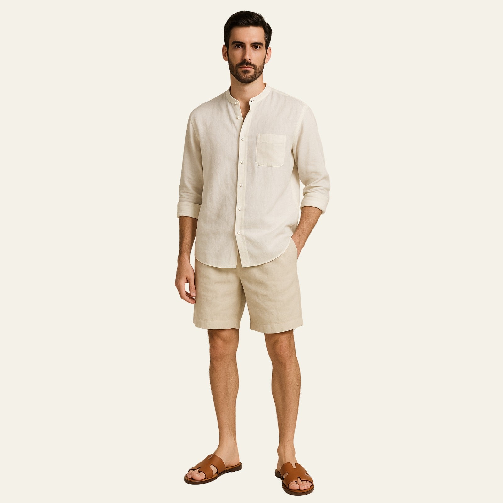 The Solstice Linen Set Beige