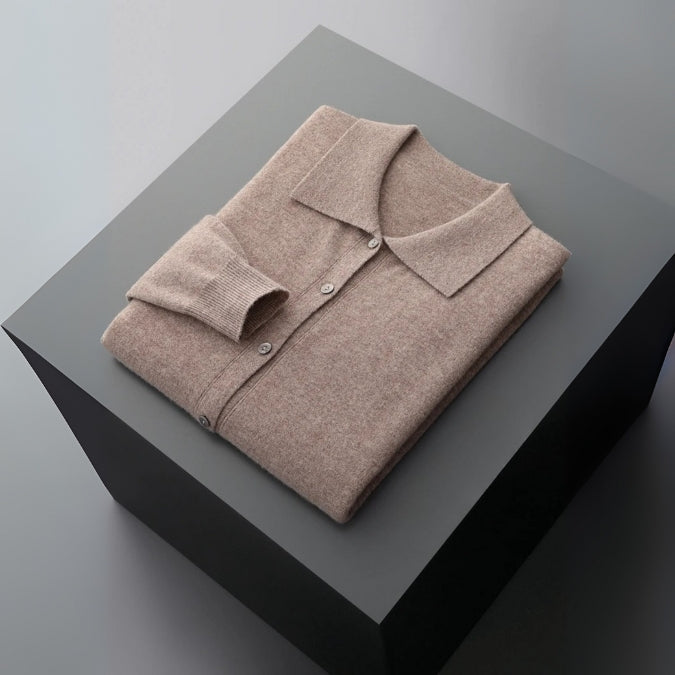 The Amalfi Merino Wool Polo Cardigan