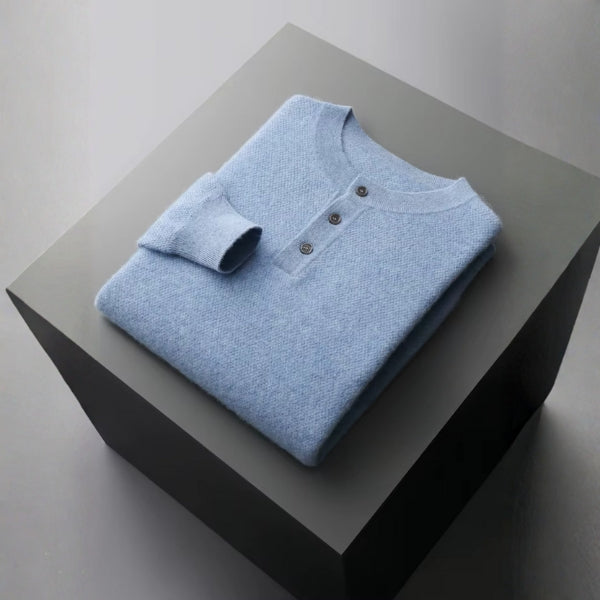 The Aspen Cashmere Henley Sweater
