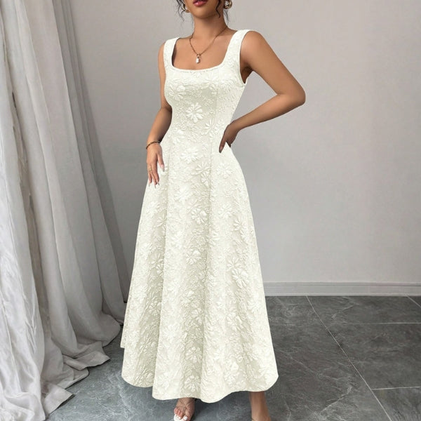 The Santorini Jacquard Floral Maxi Dress