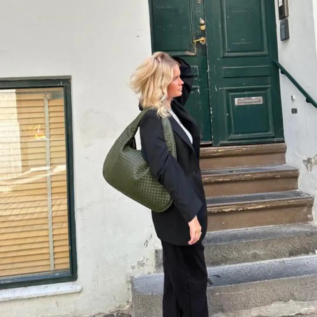 The Bordeaux Woven Leather Tote