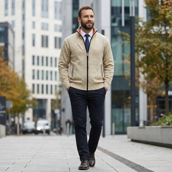 The Verona Zip-Front Knit Cardigan