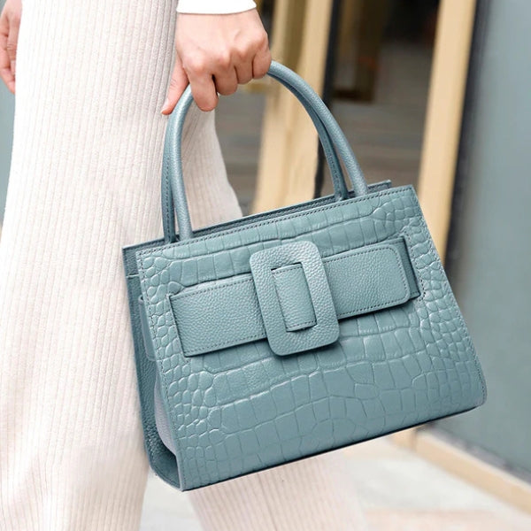 The Florence Buckle-Front Top-Handle Tote