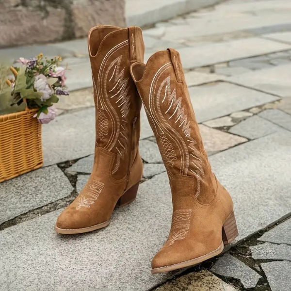 The Maren Embroidered Western Boots