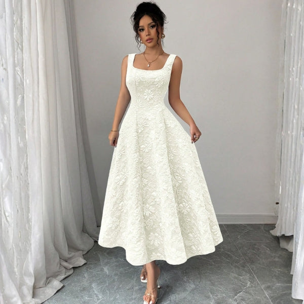 The Santorini Jacquard Floral Maxi Dress