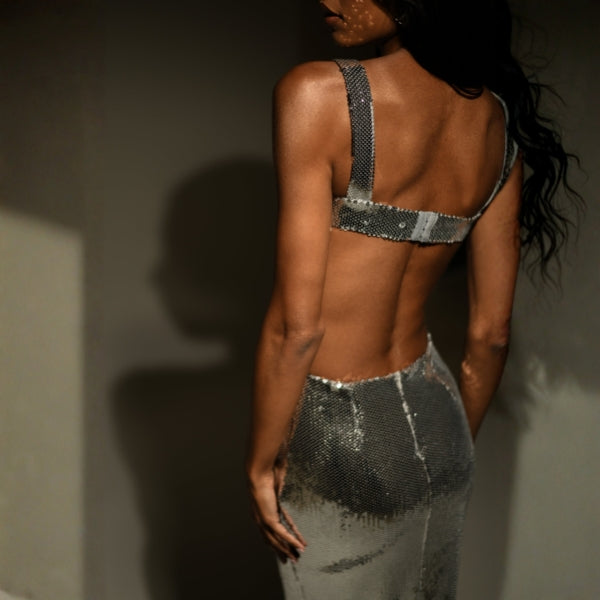 The Capri Cutout-Sequin Maxi Dress