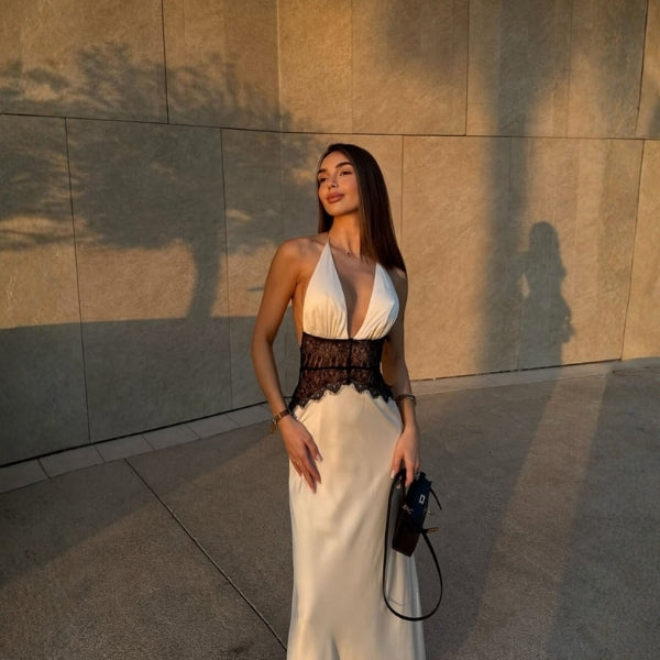 The Verona Lace-Waist Halter Dress