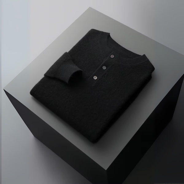The Aspen Cashmere Henley Sweater