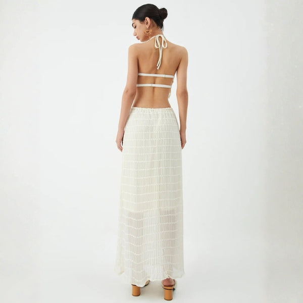 The Capri Tiered Halter Maxi Set