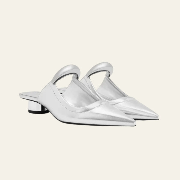 The Roma Metallic-Accent Pointed Mules
