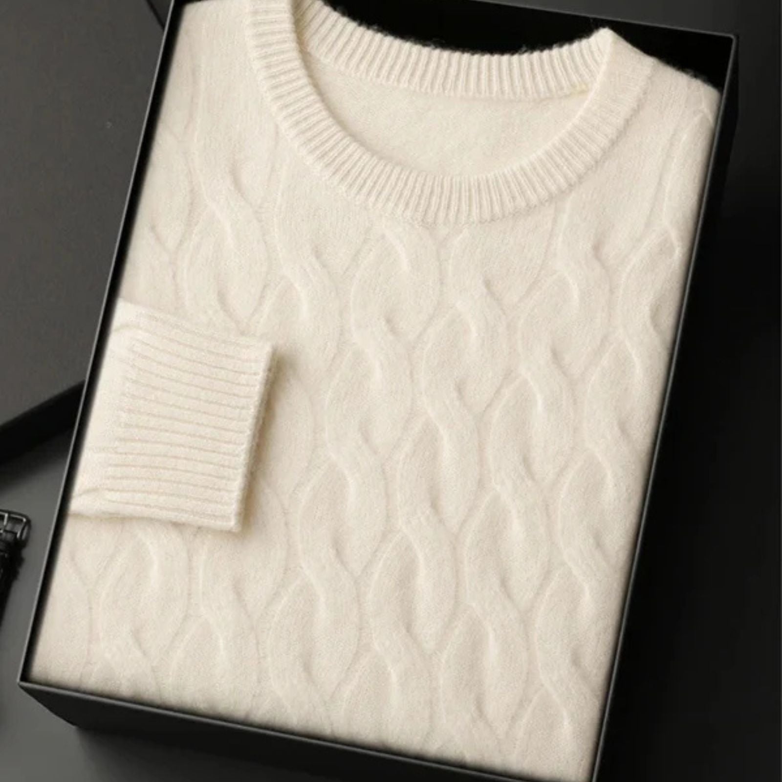 The St. Moritz Cashmere Cable Crewneck