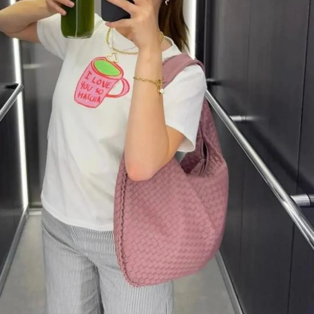 The Bordeaux Woven Leather Tote