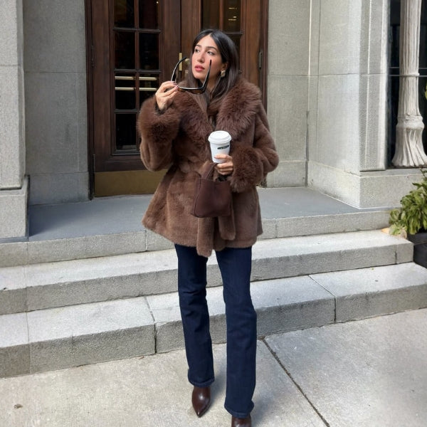 The Jessa Faux Fur Wrap Coat
