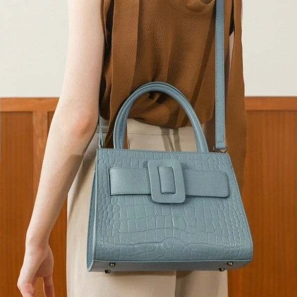 The Florence Buckle-Front Top-Handle Tote