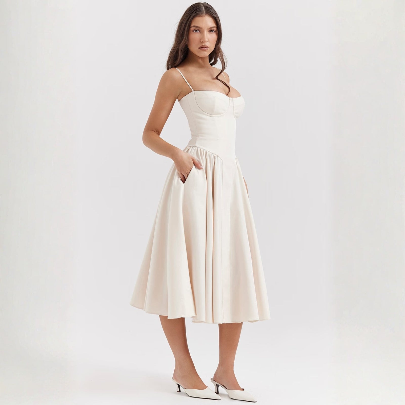The Sorrento Bustier Pleated Dress