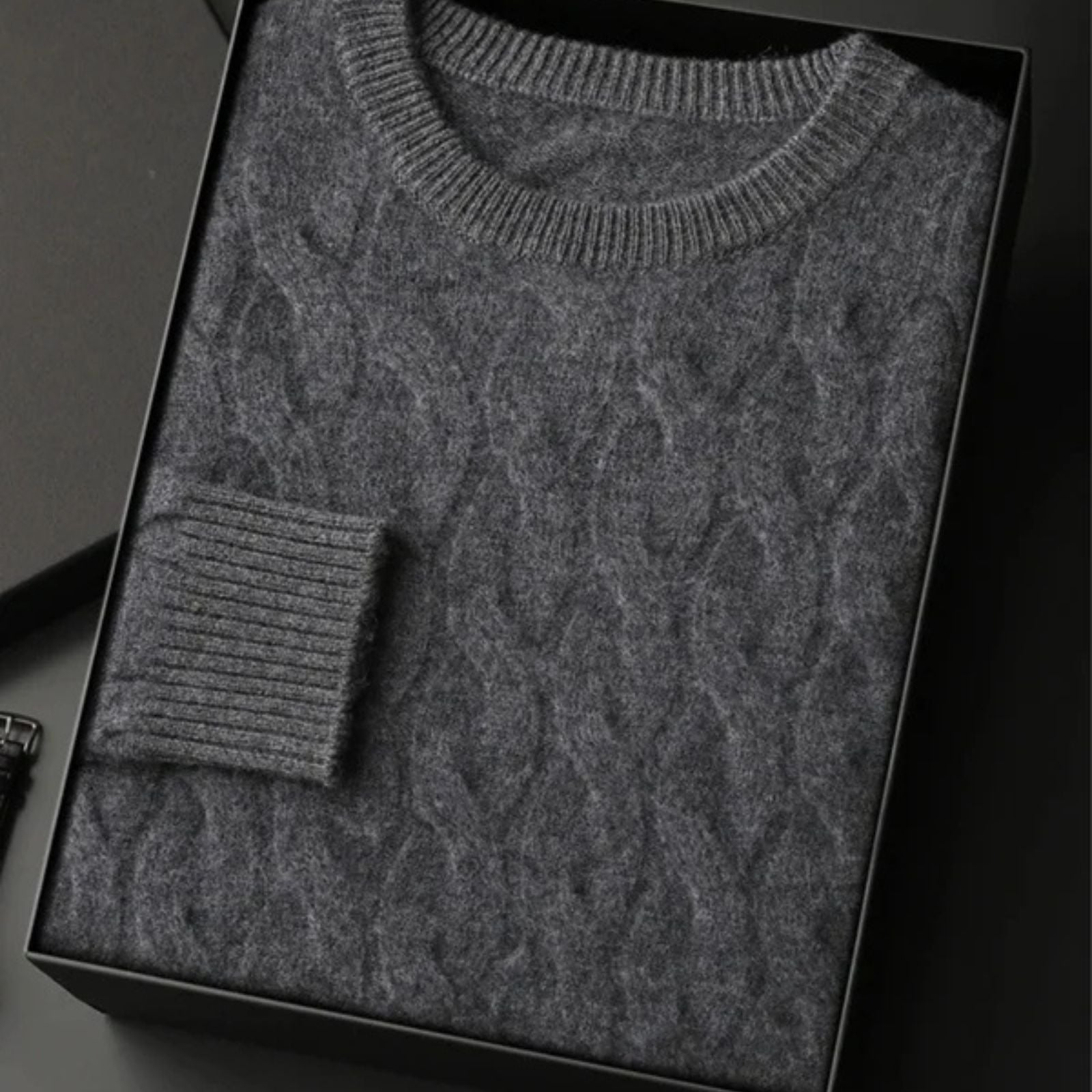 The St. Moritz Cashmere Cable Crewneck