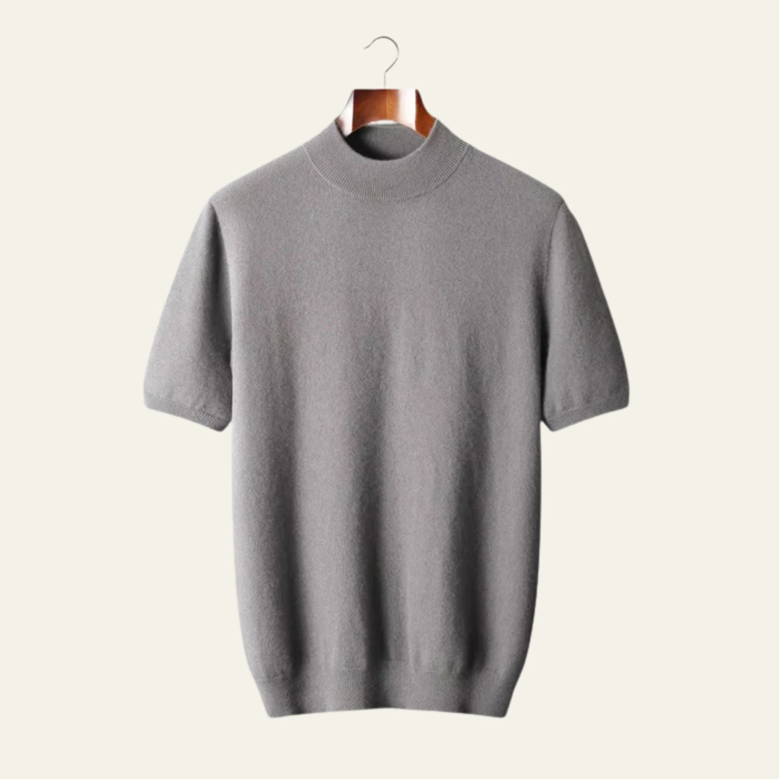 The Vienna Cashmere Mock Neck T-Shirt
